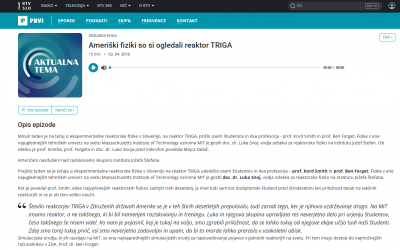 Ameriški fiziki z MIT so si ogledali reaktor TRIGA (Radio Prvi)