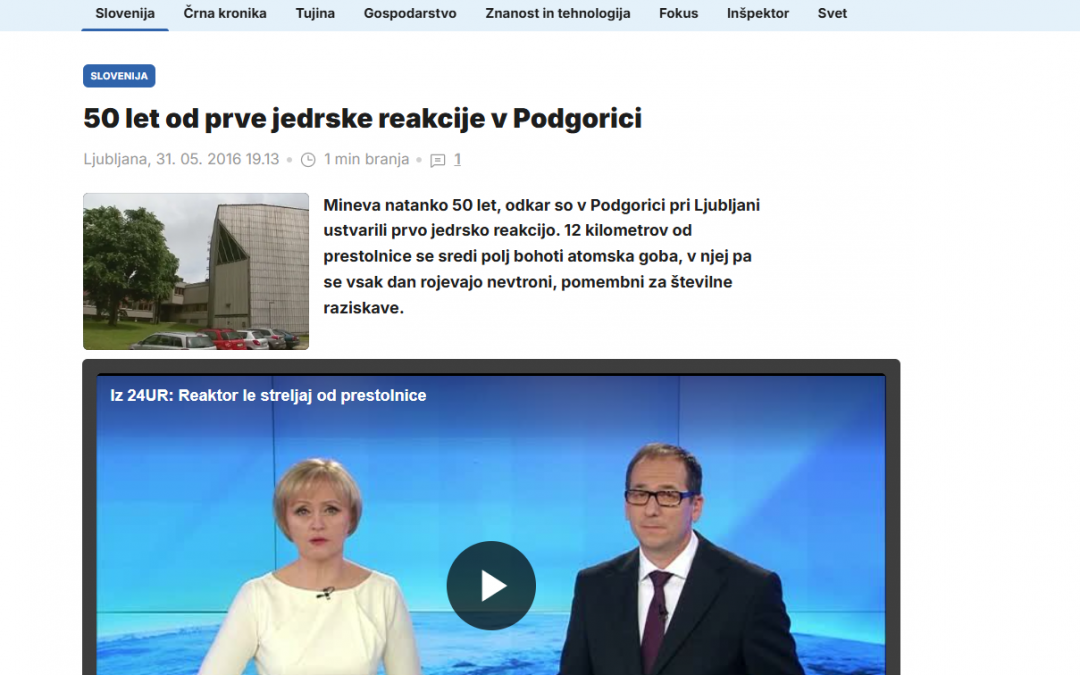 50 let od prve jedrske reakcije v Podgorici (24UR)