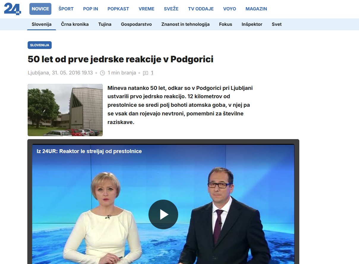 50 let od prve jedrske reakcije v Podgorici (24UR)