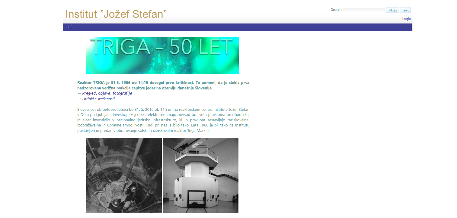 50 let reaktorja TRIGA na Institutu “Jožef Stefan”
