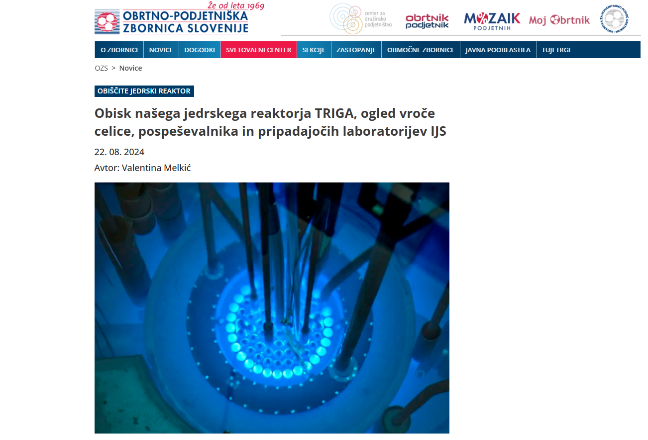 Obisk reaktorja TRIGA za člane OZS Obisk reaktorja TRIGA za člane OZS