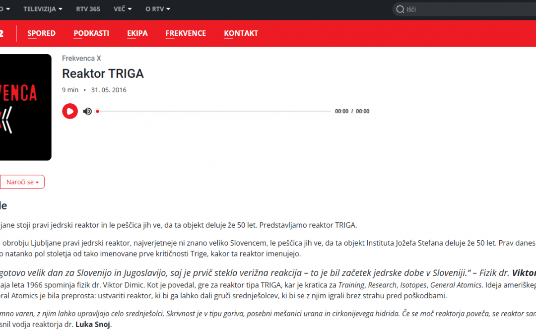 50 Years of the TRIGA Reactor (Frekvenca X, Val 202)