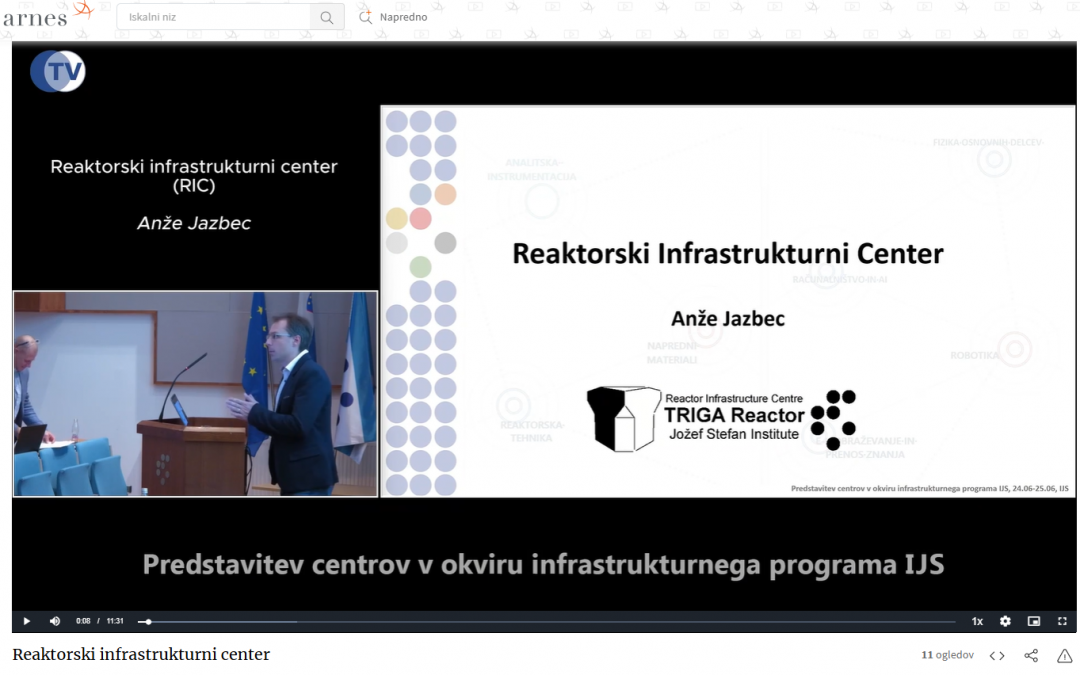 Presentation of the Reactor Infrastructure Centre (TV IJS)