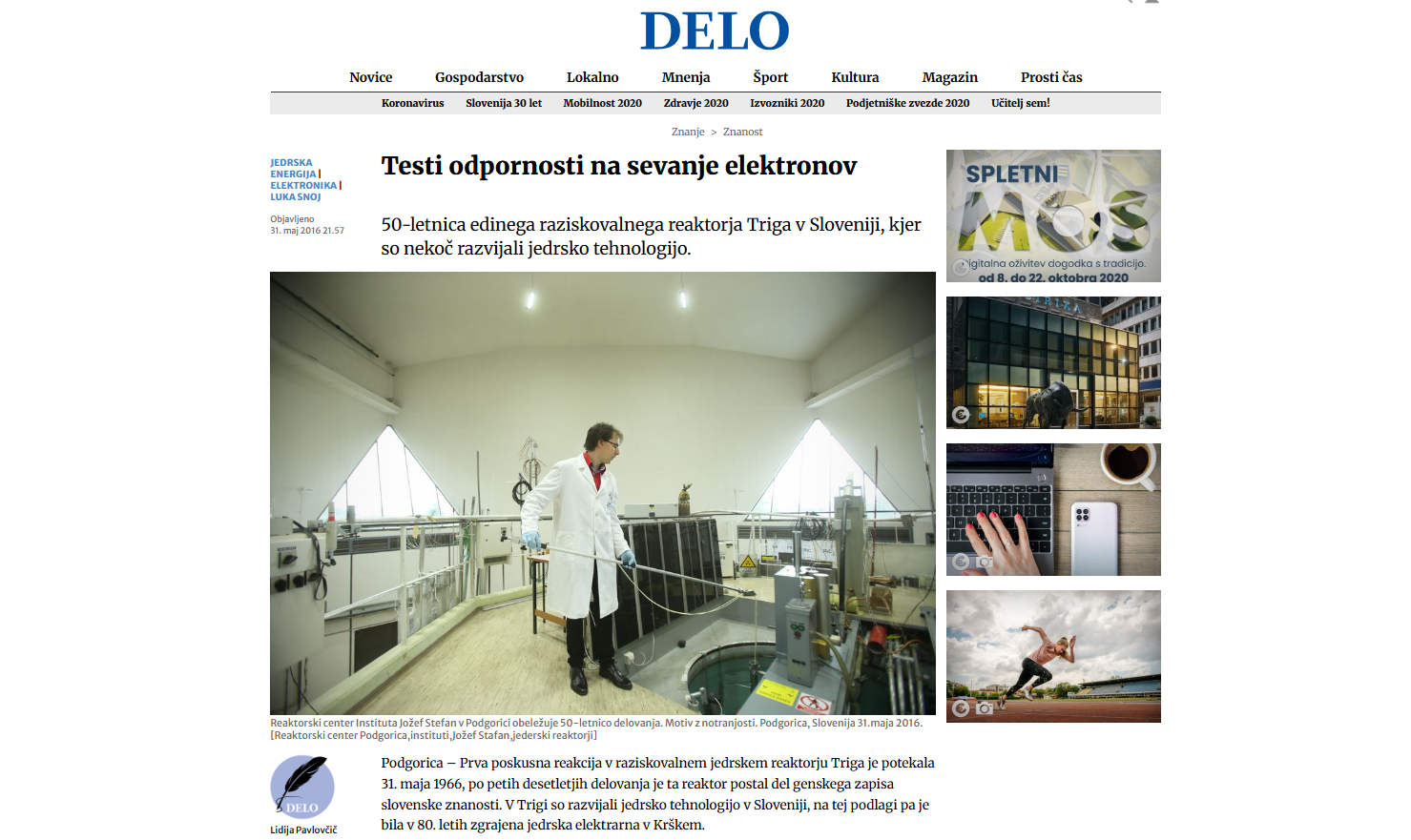 Radiation Resistance Testing of Electronics at the TRIGA Reactor (Delo)
