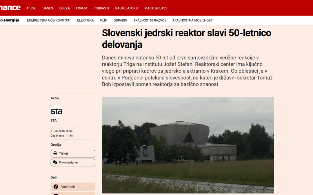 Slovenian Nuclear Reactor Celebrates 50 Years of Operation (Finance)