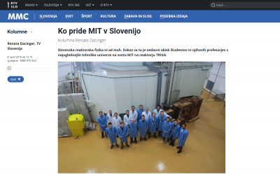Visit of Students from the Massachusetts Institute of Technology (MIT), USA, to the TRIGA Reactor, 26–30 March 2018
