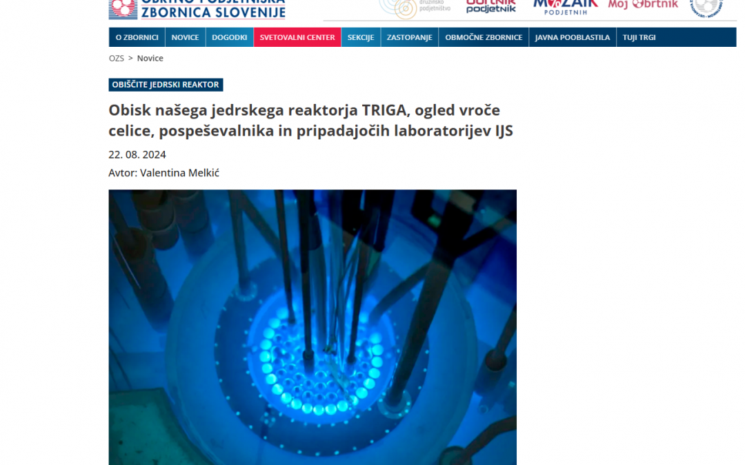 Visit to the TRIGA Reactor for Members of the Chamber of Craft and Small Business of Slovenia